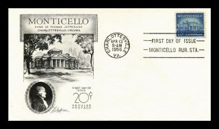 Dr Jim Stamps Us Monticello Thomas Jefferson First Day Cover Day Lowry