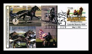 Dr Jim Stamps Us Kentucky Derby Sticker Cachet First Day Cover Louisville