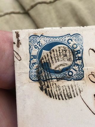 Rare 1857 Portugal Folding Letter Cover Guimarães To Porto (Die III Blue) 3