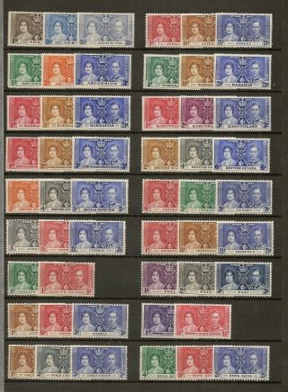 1937 Kgvi Coronation Omnibus (146 Vals Of 202 Issued) Mostly Sets