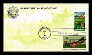 Dr Jim Stamps Us Alaska Statehood Combo Fdc All Over Cover Fairbanks