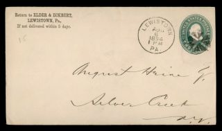 Dr Who 1894 Lewistown Pa Fancy Cancel Stationery To Silver Creek Ny E56203