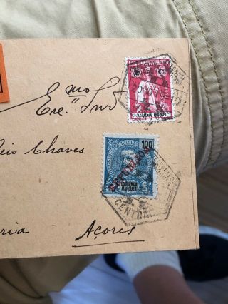 Rare Registered Portugal Azores Postal Cover From Lourenço Marques 1919? 3
