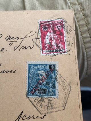 Rare Registered Portugal Azores Postal Cover From Lourenço Marques 1919? 4