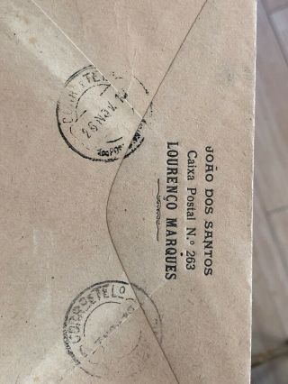 Rare Registered Portugal Azores Postal Cover From Lourenço Marques 1919? 8