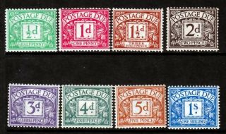 D1 - D8 1914 Postage Due Set M/mint (663)