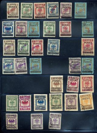 Albania 1919 Overprints Mh (34 Stamps) Mt 792