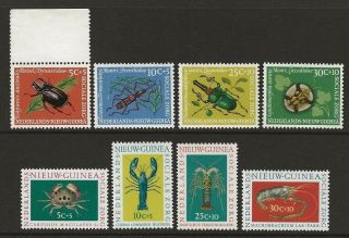 Netherlands Guinea 1961 Insect,  1962 Crab | Lobster B27 - B30,  B31 - 34 Fvf - Nh