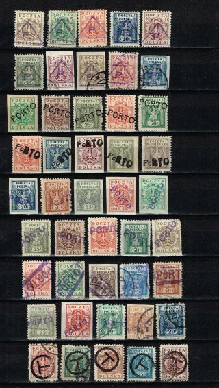 Poland Local Stamps Overprint Porto Stamps