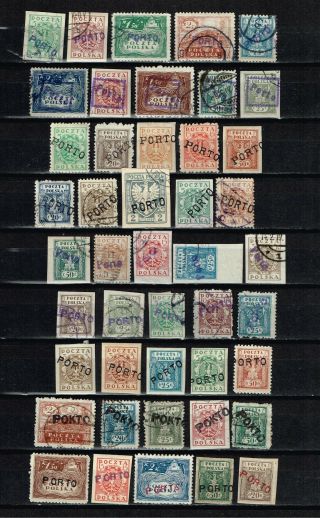 Poland local stamps overprint Porto stamps 2