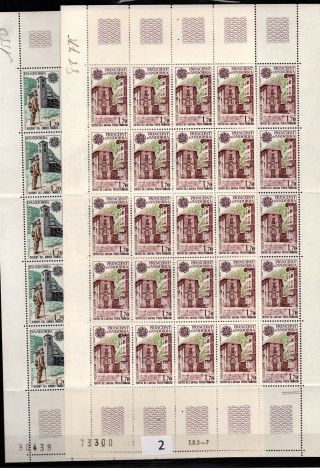 / 25x French Andorra - Mnh - Europa Cept 1979 - Architecture - Folded Sheets