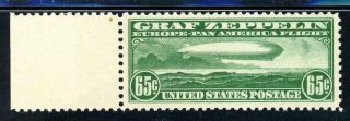 Usastamps Vf Us Airmail Plate Graf Zeppelin Scott C13 Og Mnh Cat $300