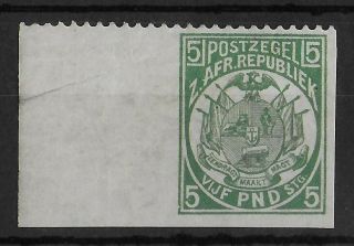 Transvaal 1885 - 1893 Lh £5 Deep Green Sg 187 Cv £3250 Misprint?