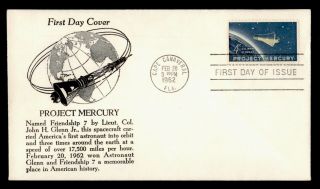 Dr Who 1962 Fdc Space Project Mercury Cachet E45188
