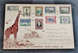 Nystamps British Southern Rhodesia Stamp Early Cover With Error Paid: $250