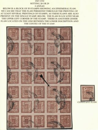 Nepal 1917 - 30 Hellrigl 41/42 Telegraphic Imperf 2a Stamp Blocks