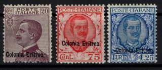 P118287 / Eritrea / Italian Colony / Sassone 123 – 125 - 126 Mh 192 E