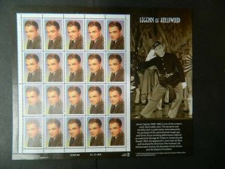 Us 3329 Mnh Pane Of 20,  33c Legends Of Hollywood,  James Cagney (lot M)