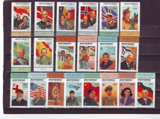A130 - Montserrat - Sg1065 - Ms1085 Mnh 1998 Famous Peoples Of 20th Century