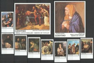 S1050 1988 Lesotho Art Birth Of Titian 742 - 49 Michel 26 Euro Set,  2bl Mnh