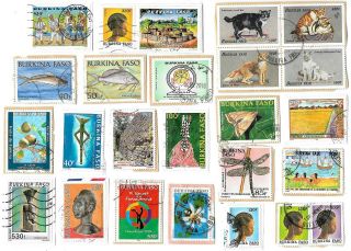 Burkina Faso - Selection Of Stamps On Paper - All Different