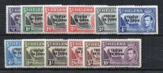 Tristan Da Cunha 1952 St Helena Opt Set To 10s Mnh/mlh