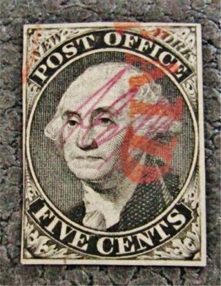 Nystamps Us Stamp 9x1 $550 Red " Paid " Cancel