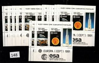 12x Northern Cyprus 1991 - Mnh - Europa Cept - Space -