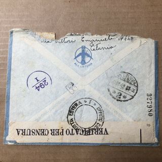 P) Air Mail Cover Italy To Albania Italian Occupation Vlone 1942