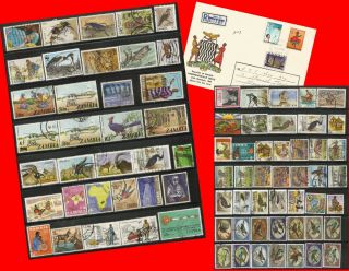 Zambia Value Selection Many Surcharges Part Sets Stamps First D Cover 0239