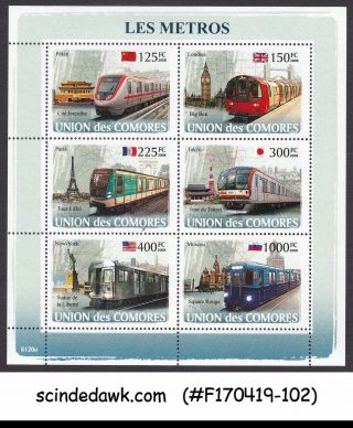 Comoros - 2008 Metro Train / Railway - Miniature Sheet Mnh