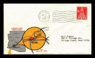 Us Cover Gila Bend Arizona Airport Park Dedication Air Mail Pasted On Cachet