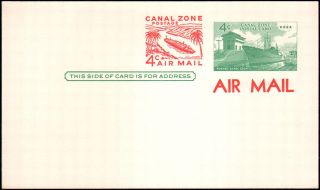 Canal Zone Uxc4 Air Mail Postal Card