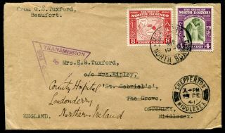 North Borneo 1941 4c & 8c On Envelope Beaufort - England: North Borneo 