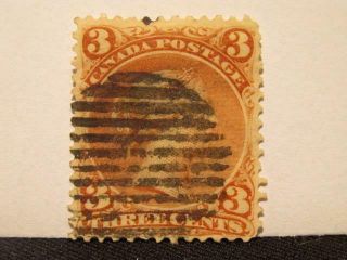 Canada 25iii,  3 Cent Large Queen With Thick Soft White Paper Variety F - Vf