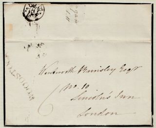 1798 Entire " Woodstock " To " London " With A Fine " Woodstck " Serpentine Name Stamp