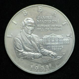 1993 - W Bu James Madison Bill Of Rights Silver Half Dollar (slb1089)