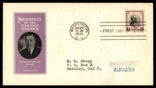 Mayfairstamps Us Fdc 1938 Woodrow Wilson Presidents Of The United States Fdb921