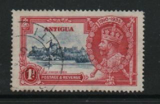 Antigua 1935 Silver Jubilee 1d Diagonal Line By Turret Var Sg91f Fine Stamp
