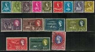Kenya,  Uganda & Tanganyika 120 - 135 Complete Set 1960