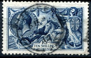 (52) Very Good Sg402 Gv 10/ - Indigo Blue Seahorse Guernsey Cds 1913