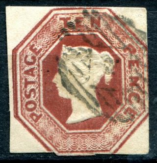 (21) Very Good Sg57 Qv 10d Bown Embossed