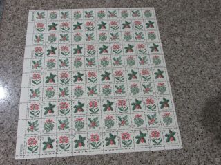 $us Sc 1254 - 1257 Mnh Full Sheet Of 100 Christmas Stamps,  Bcv.  $29.  50