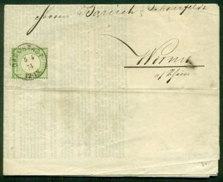 Germany 1874 1kr Yellow Green (michel 23a) On Insurance Document Tied Darmstadt