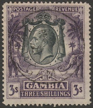 Gambia 1922 Kgv Wmk Script Ca 3sh Bright Aniline Violet Sg138 Cat £95