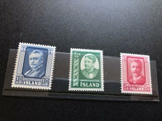 Iceland Stamp Scott 284 - 286 Complete Set Mlhog Scv 54.  75 Bb7125