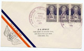 Us 1926 First Flight Cover Cam 1 Boston Ma To York 1s3 628 X3 Cachet:,