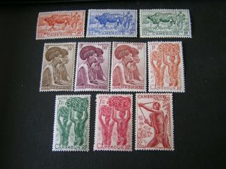Cameroon,  Scott 304 - 312 (9),  314a,  1946 Pictorial Definitive Issue Mh