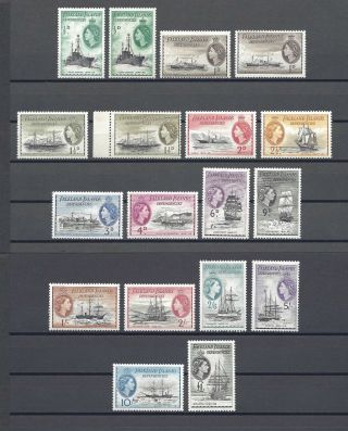 Falkland Island Dependencies 1954 - 62 Sg G26/40,  25a,  26a,  27a Cat £257