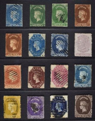 Ceylon Stamps 1857 _1863 / High Value Cv 20.  000€
